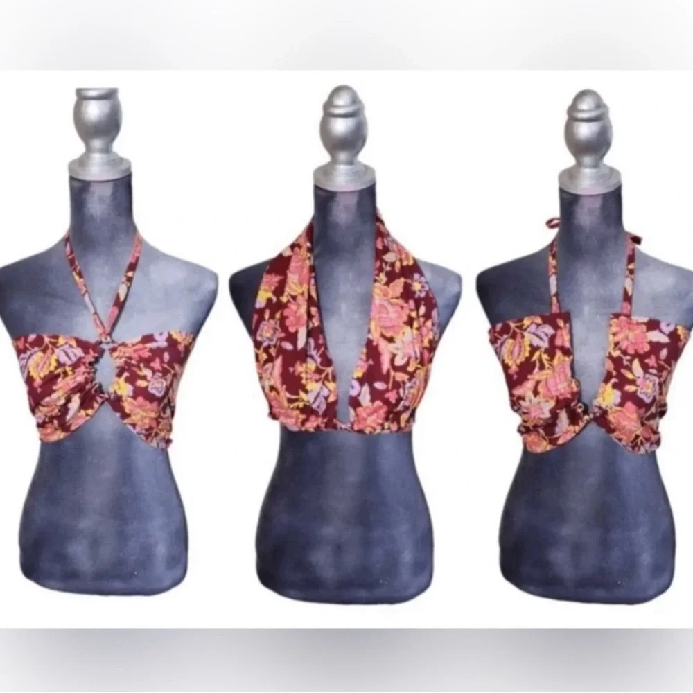 Free People - Summer Of Love Bandeau - Wine - size Small - Picture 4 of 6